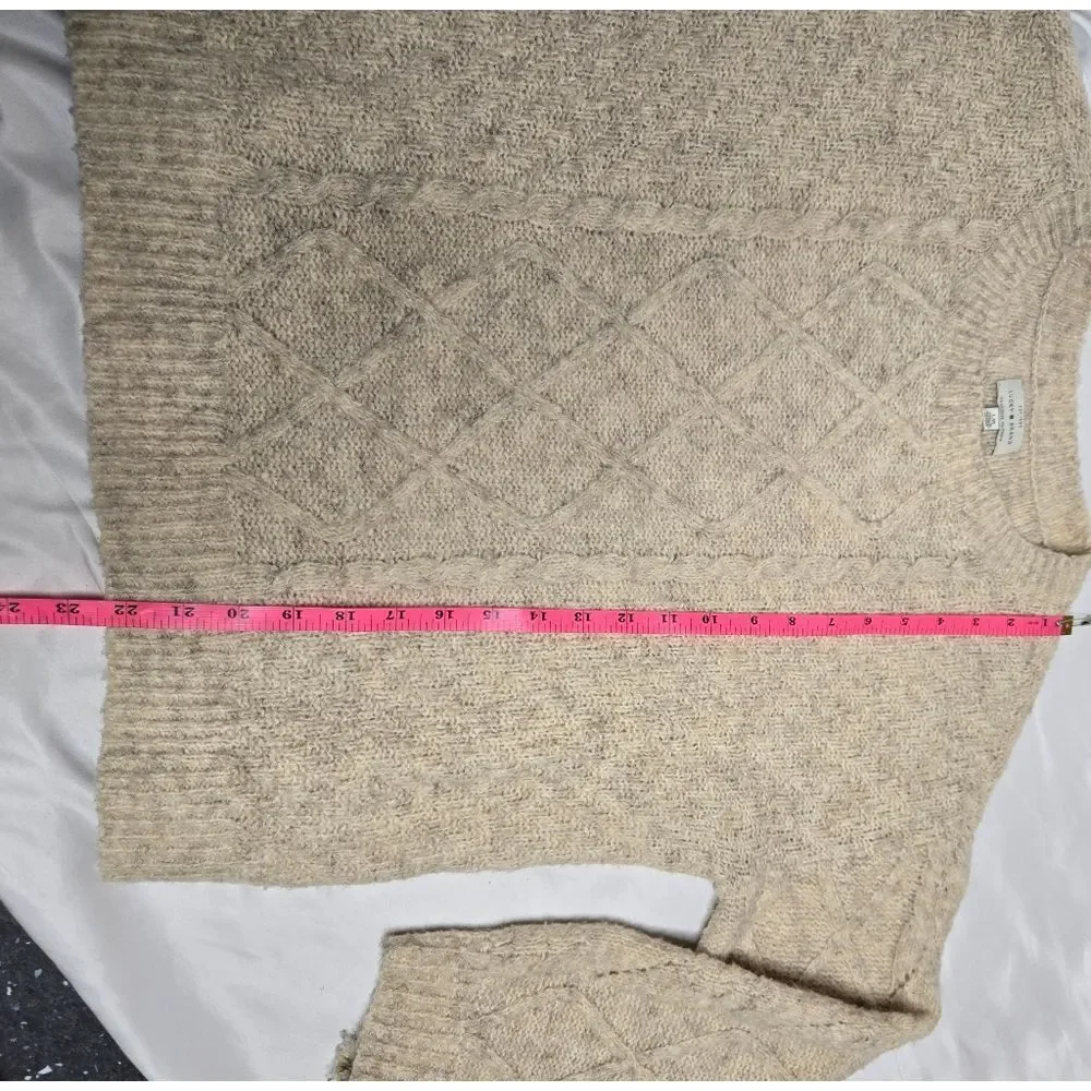 LUCKY BRAND cable knit crew neck‎ wool blend sweater L